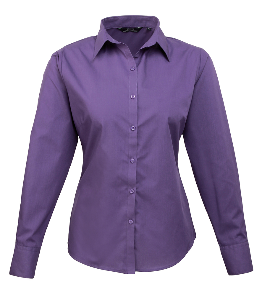 Female Long Sleeve Poly Cotton Poplin Shirt